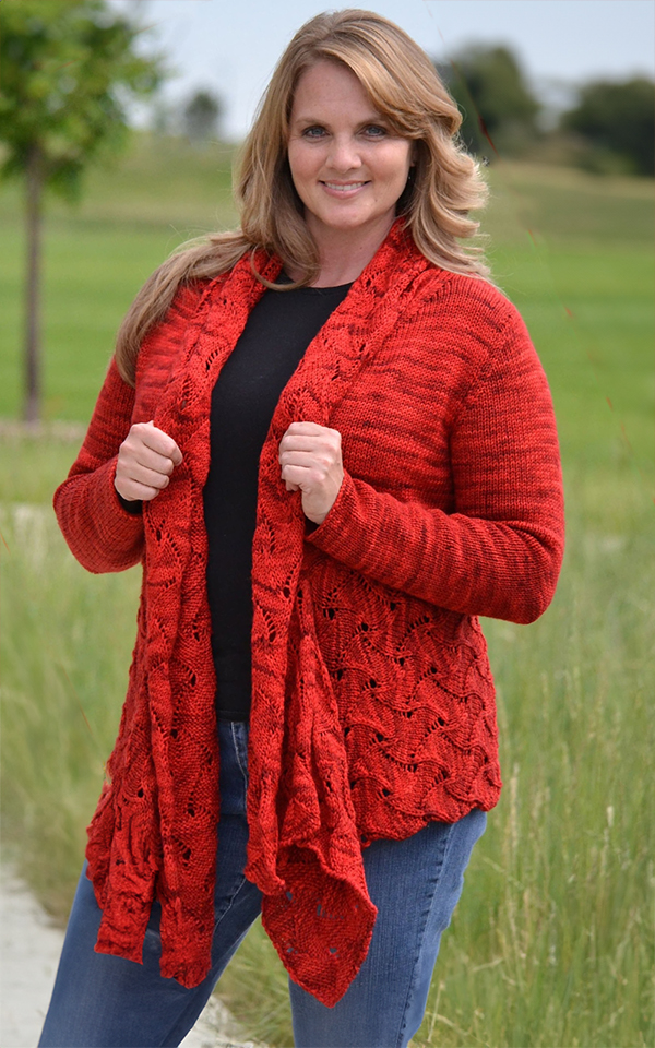 Lipstick Drape Front Cardigan Knitting Pattern Cardigan