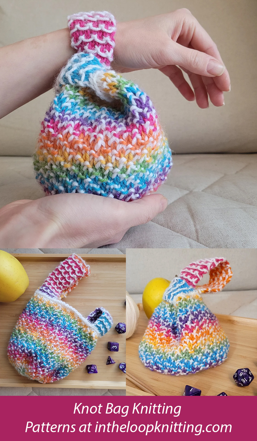 Lupiini  Knot Bag Knitting Pattern