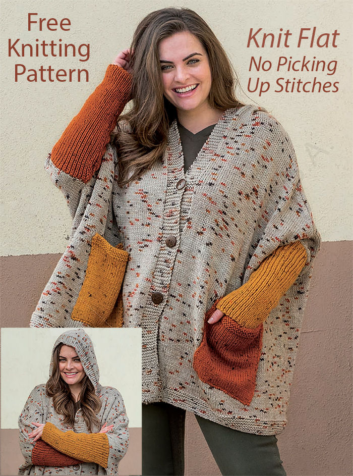 Free Knitting Pattern Maxi Jacket with Hood