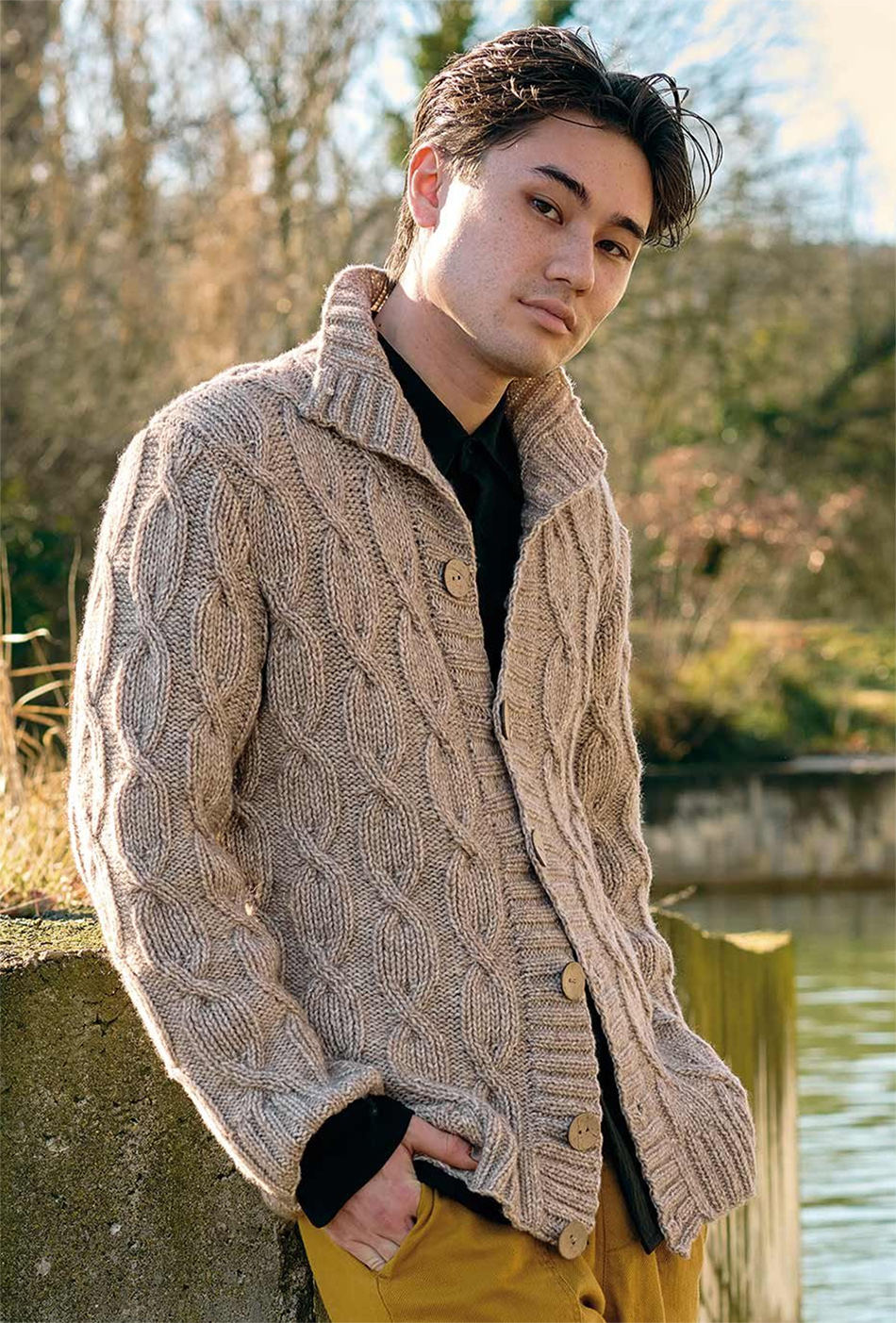 Knitting Pattern Men’s Cable Cardigan Cardigans