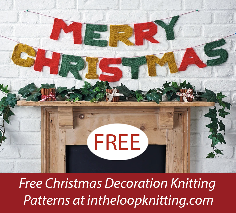 Free Merry Christmas Bunting  Knitting Pattern