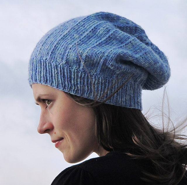 Easy slouchy hat cheap knitting pattern straight needles