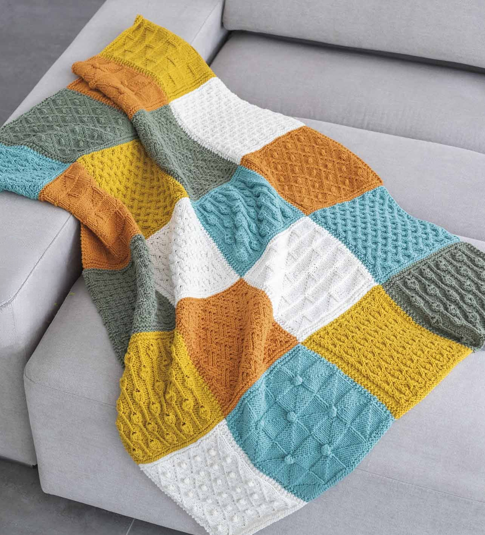 Free My Playlist Blanket Sampler Block Blanket Knitting Pattern