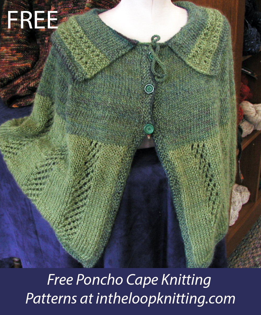Free Top-Down Raglan Capelet Poncho Knitting Pattern