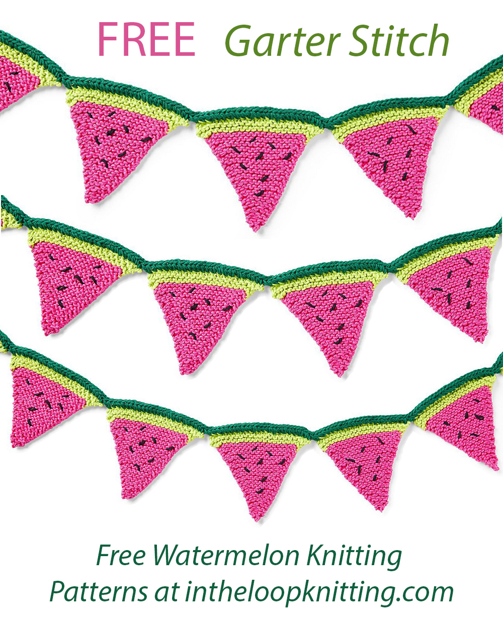 Free Watermelon Bunting Knitting Pattern One in a Melon Bunting
