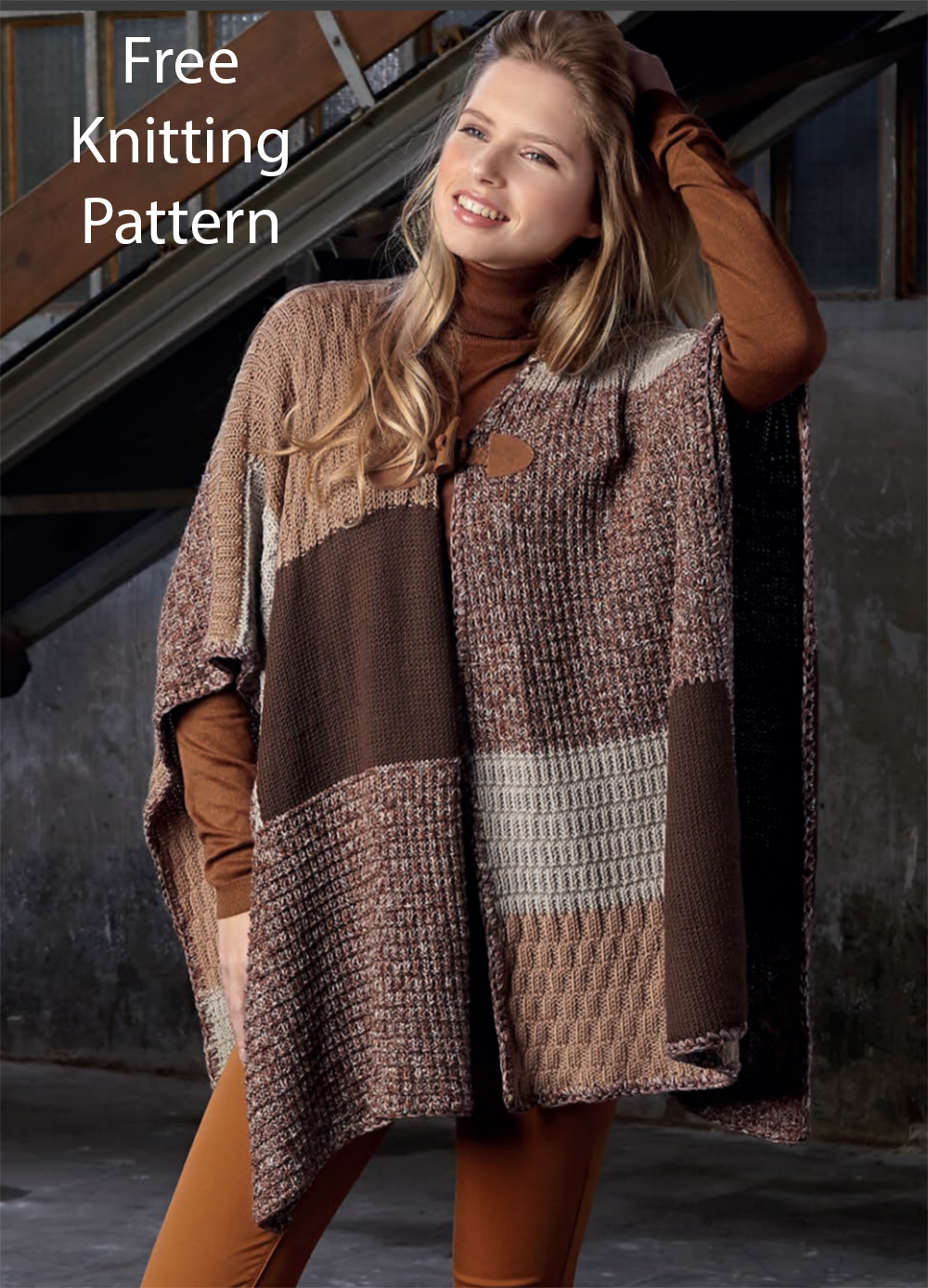 Free Knitting Pattern Patchwork Ruana
