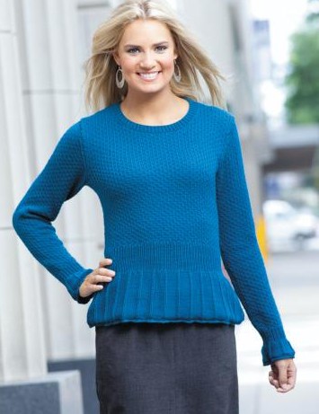 Knitting Pattern for Peplum Pullover