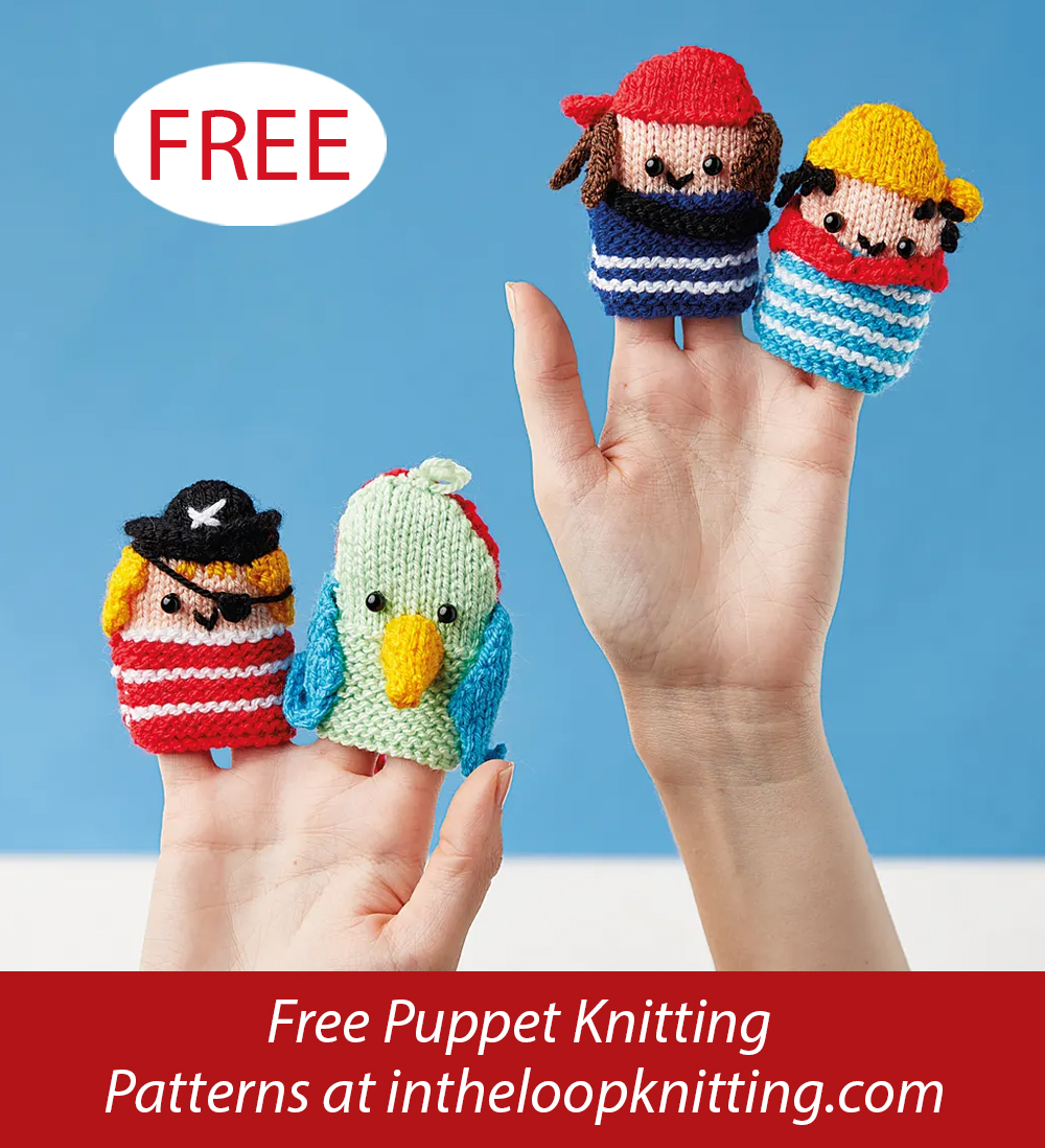 Free Pirates and Parrot Finger Puppets Knitting Pattern