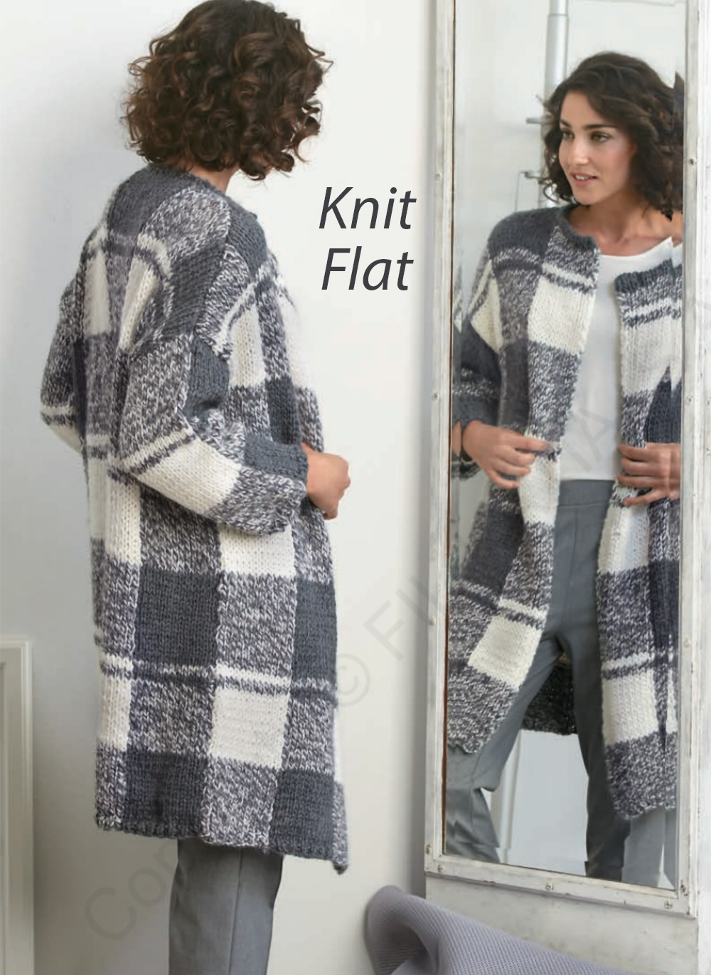 Free Knitting Pattern Plaid Coat Checkerboard Sweater