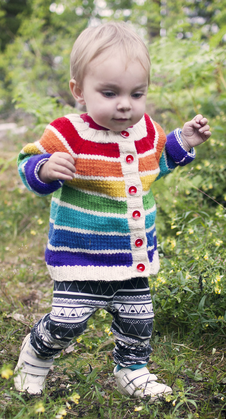 Free Knitting Pattern for Rainbow Cardigan