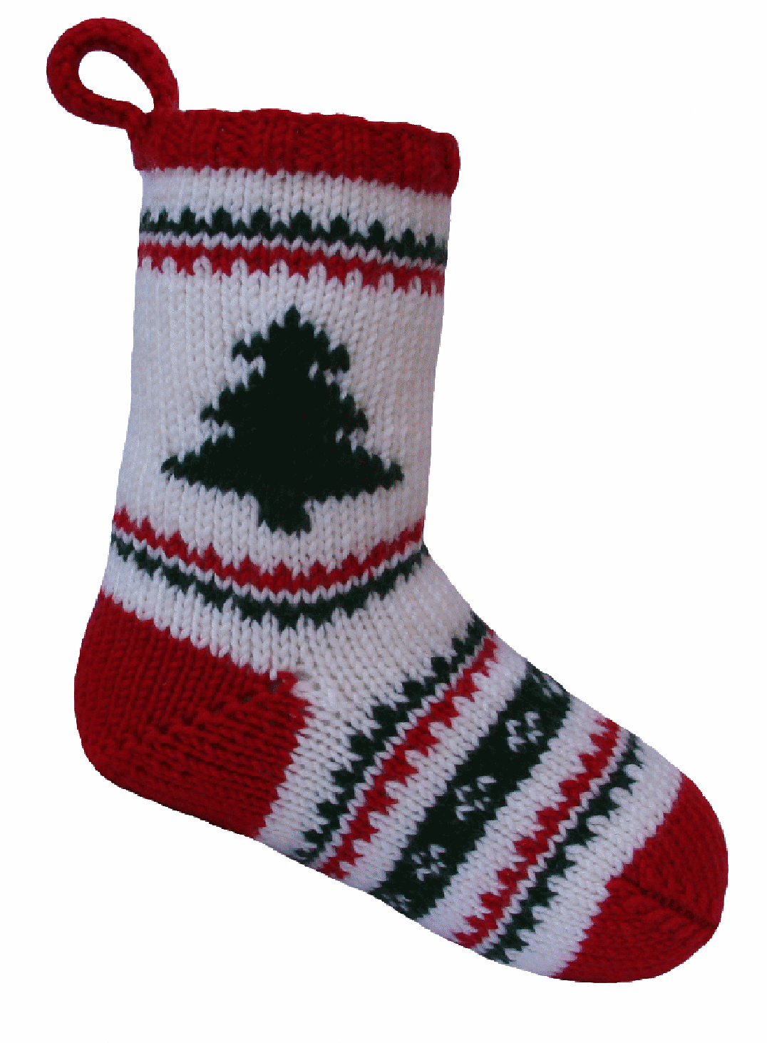 Free Knitting Pattern for Christmas Stocking With Tree
