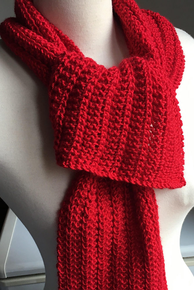 Free Knitting Pattern for One Row Repeat Scarf