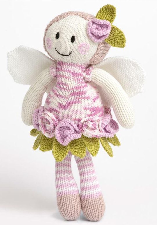 Free Knitting Pattern for Rose Fairy Doll