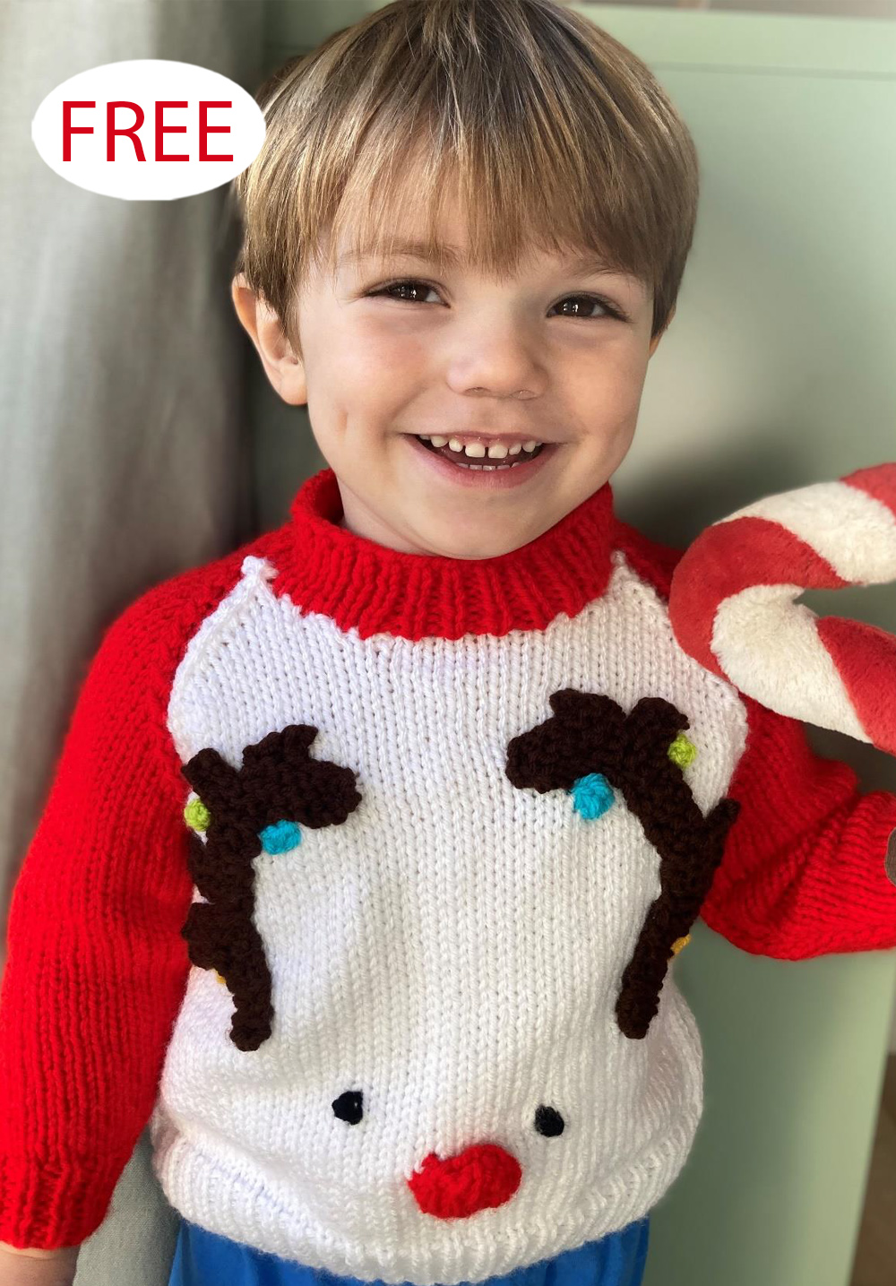 Free Christmas Rudolph Sweater Knitting Pattern