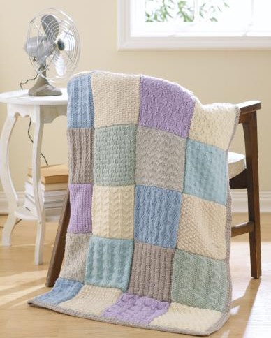 Knitting Pattern for Easy Textured Sampler Throw