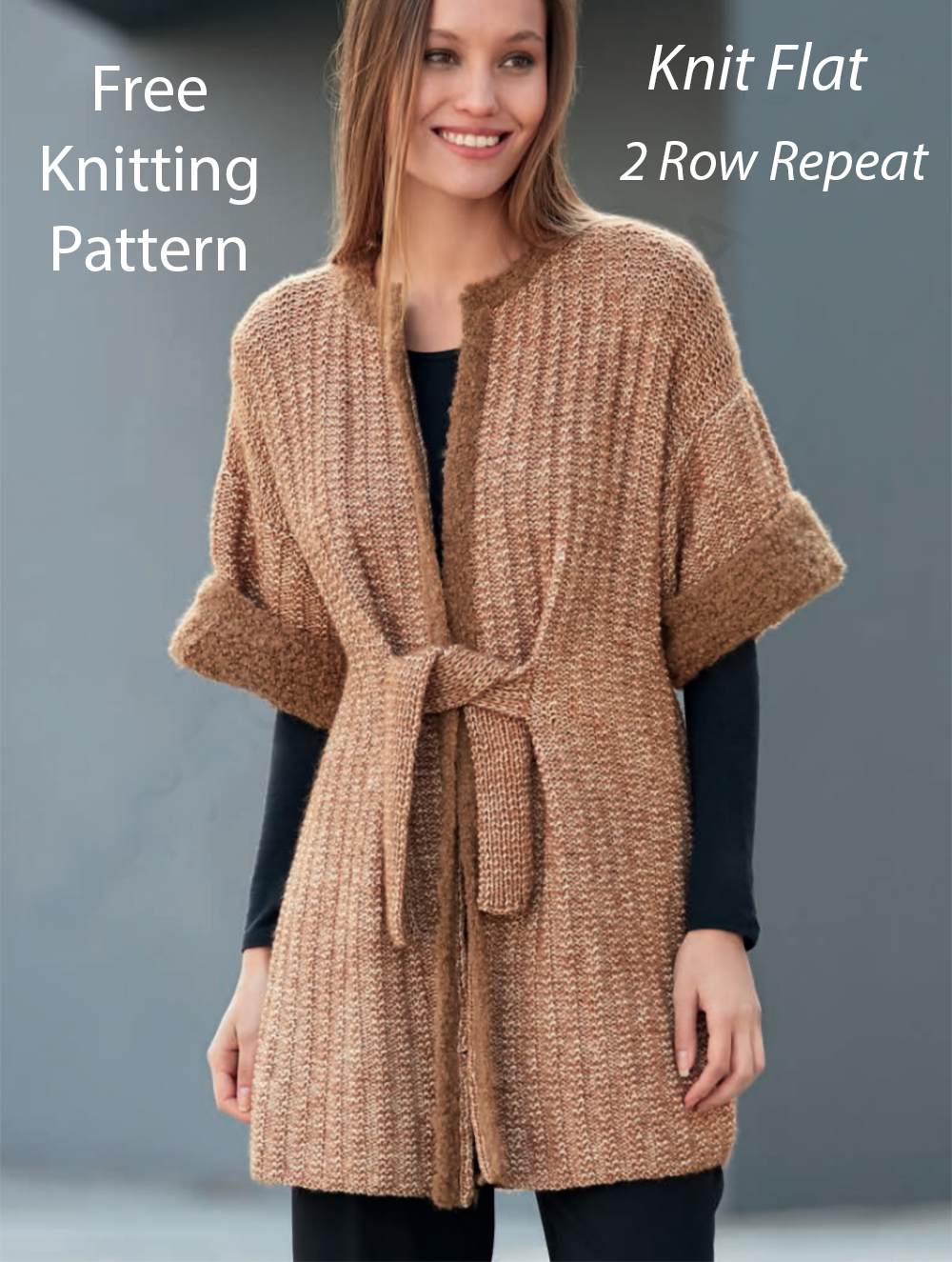 Free Knitting Pattern Short Sleeve Coat