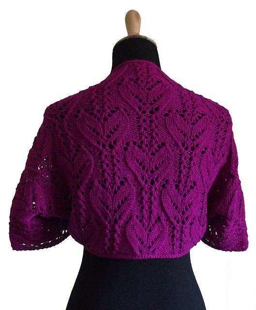 Japanese Alternating Leaf Stems Shrug Free Knitting Pattern | Knitting Patterns for Shrugs and Boleros, many free patterns at http://intheloopknitting.com/free-shrug-bolero-knitting-patterns/