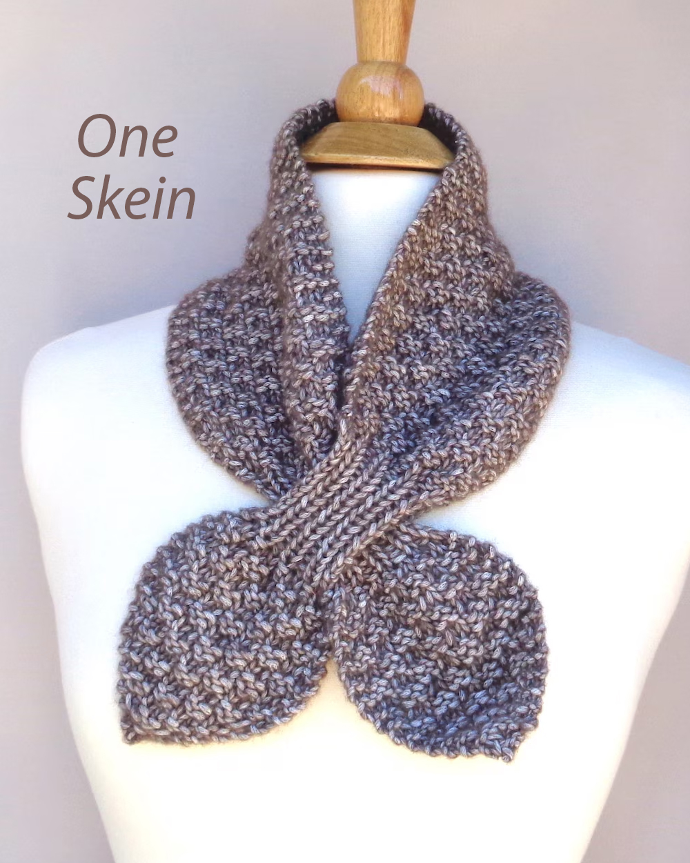 One Skein Sienna Ascot Scarf Knitting Pattern 