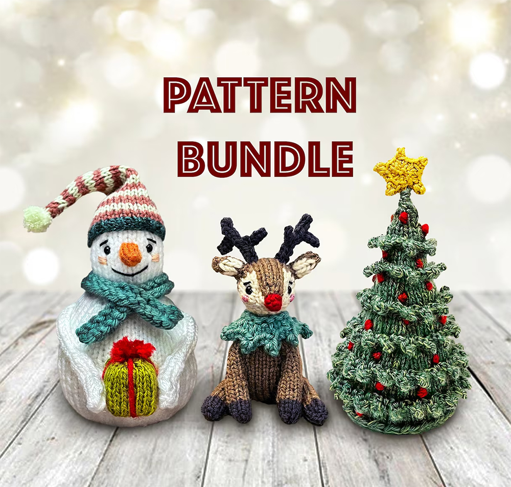 Snowman, Rudolph and Christmas Tree Knitting Pattern