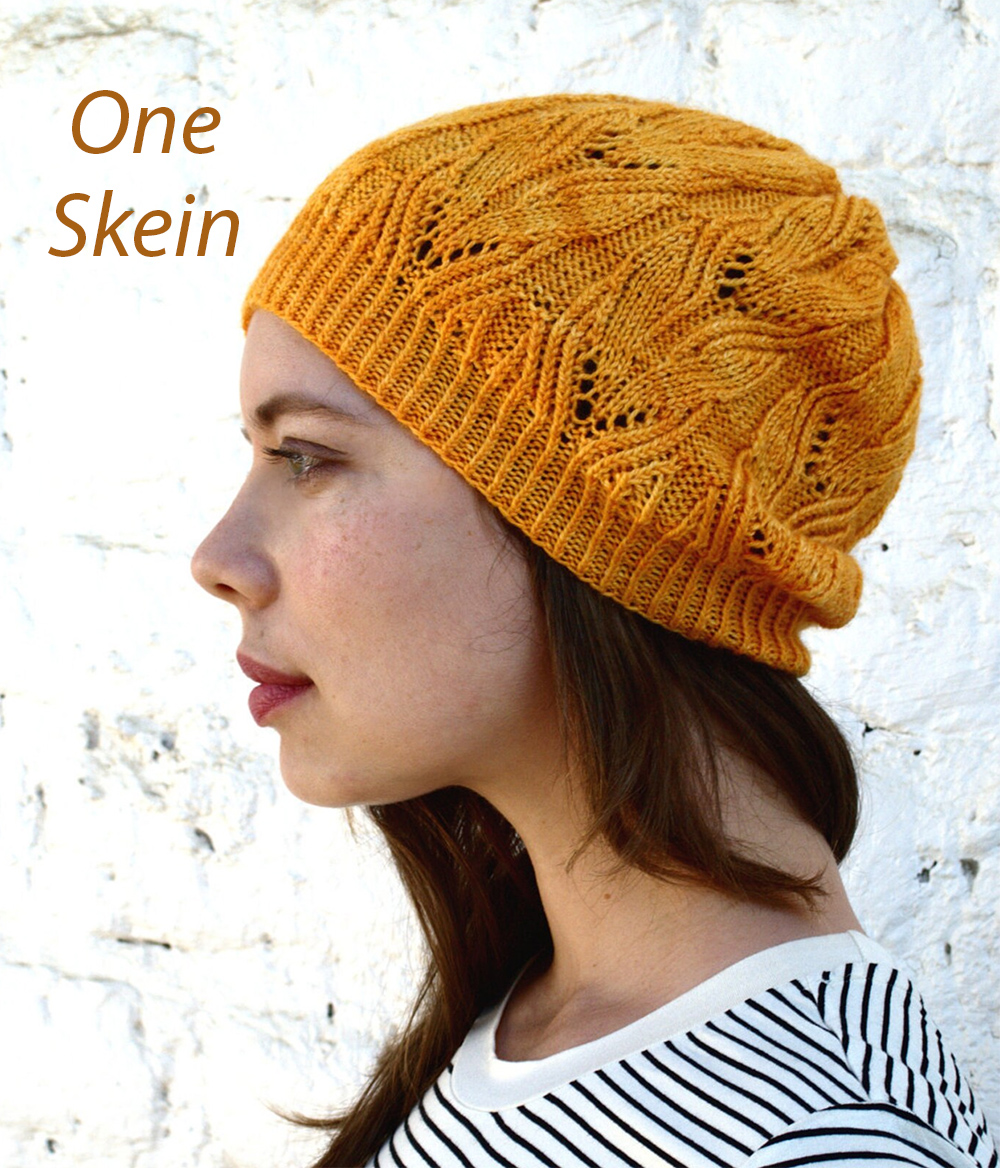 Knitting Pattern for One Skein Squash Blossom Hat