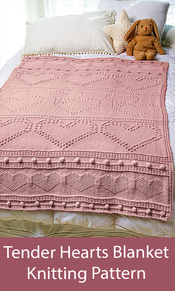 Baby Blanket Knitting Pattern Tender Hearts Blanket