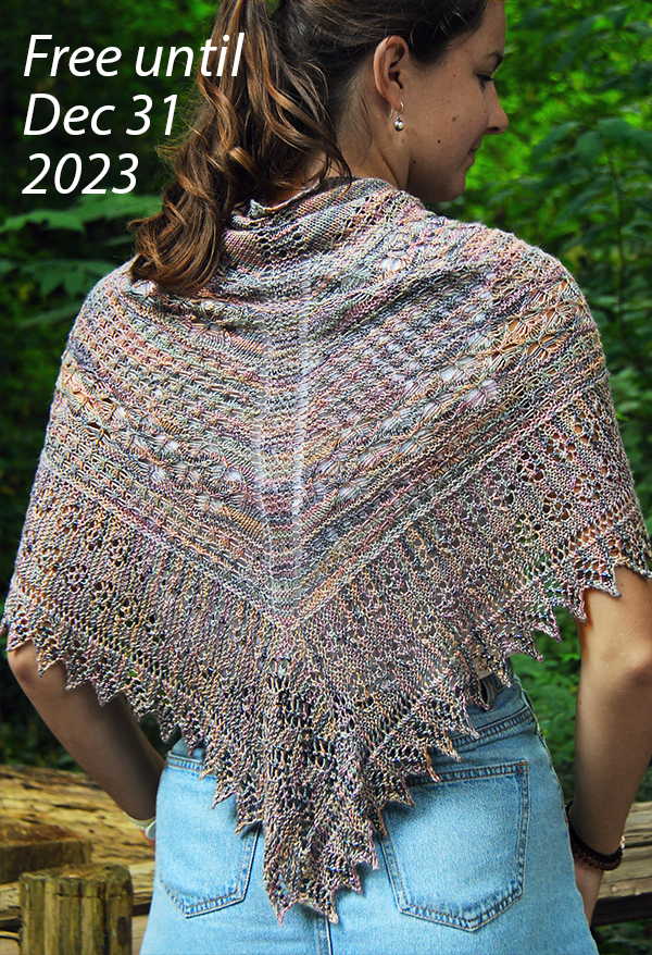 Textures Shawl Free Knitting Pattern to Dec 31 2023
