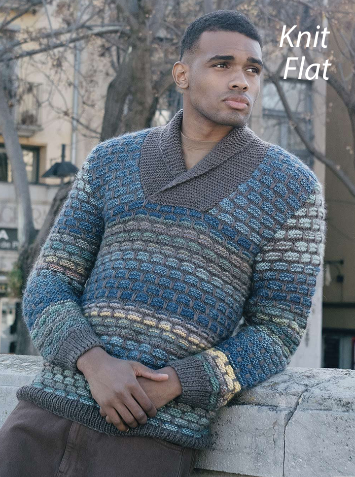 Free Knitting Pattern Tuxedo Collar Men’s Sweater