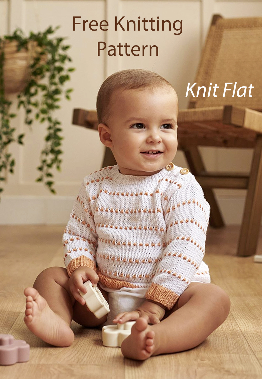 Free Knitting Pattern Two-toned Baby Sweater
