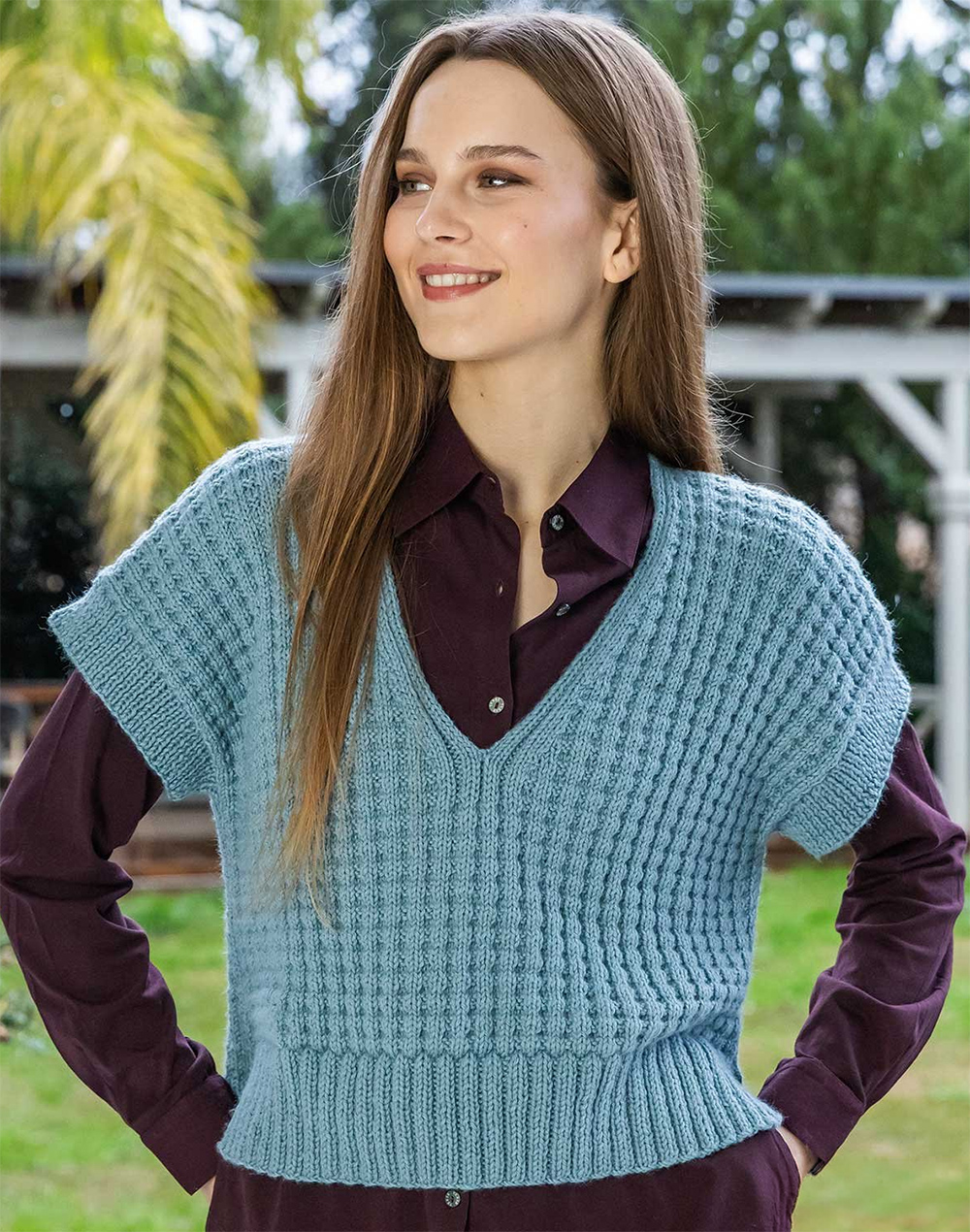 Knitting Pattern >V-neck Vest