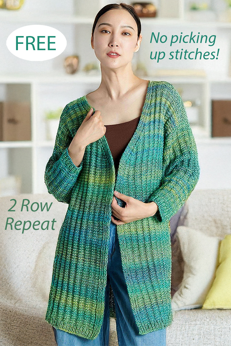 Free Easy Cardigan Knitting Pattern Vertical Ridges Cardigan