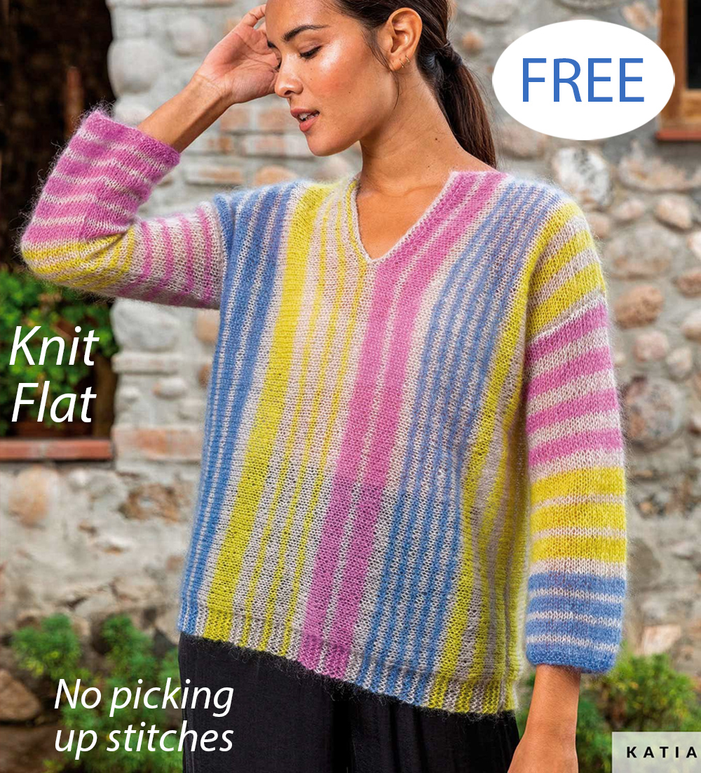 Free Knitting Pattern Vertical Striped Sweater