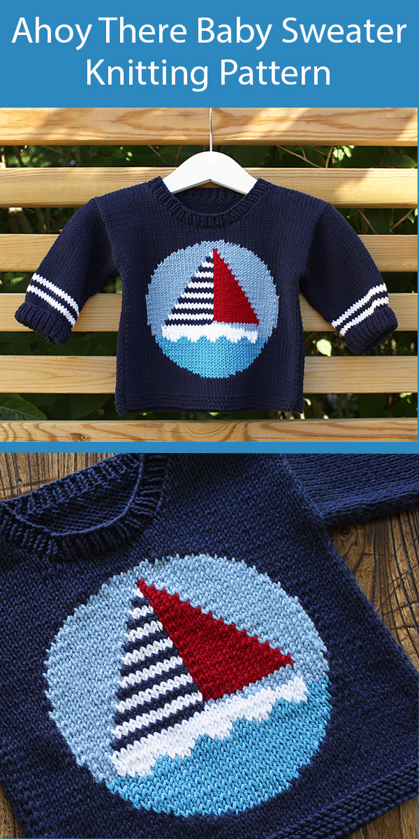 Baby Knitting Pattern for Ahoy There Baby Sweater