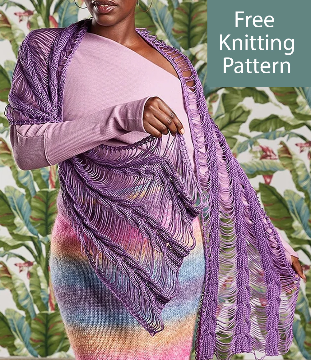 Free  Aard Stole Cable Shawl Knitting Pattern
