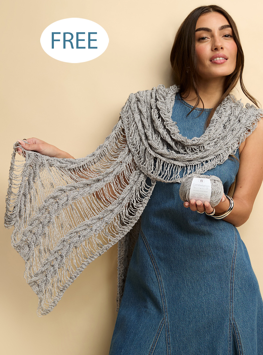 Free Aard Stole Drop Stitch Knitting Pattern