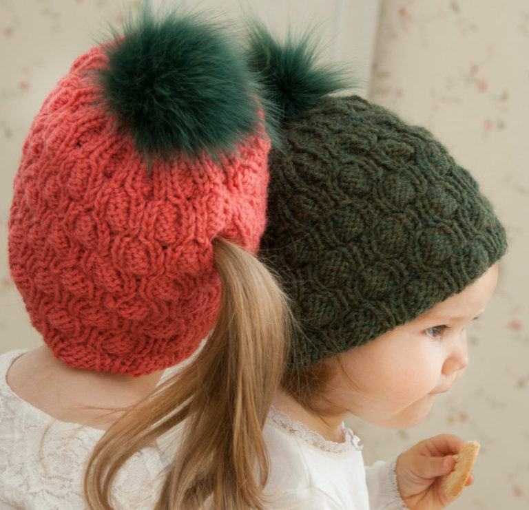 Knitting Pattern for Abbey Ponytail Hat