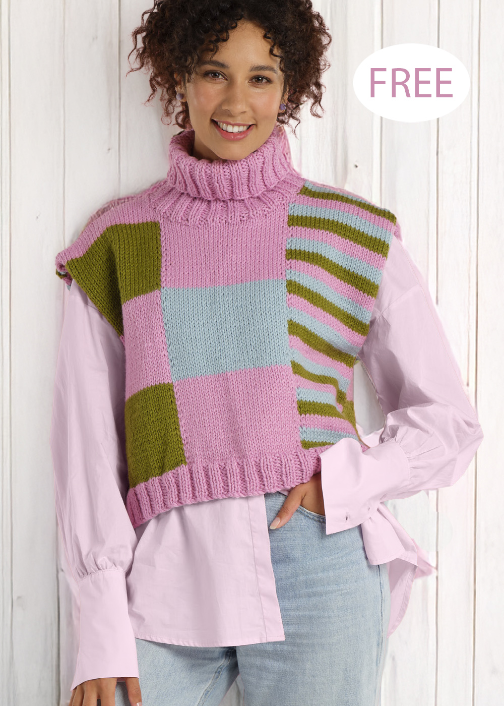Free Turtle Neck Vest Knitting Pattern 