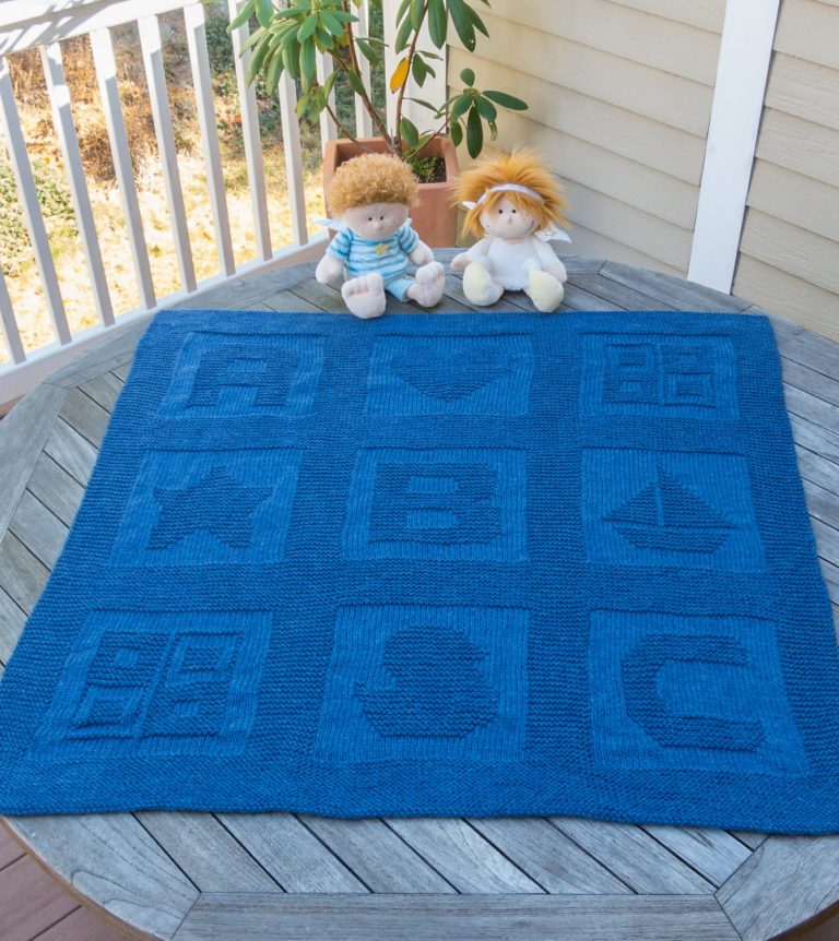 Free knitting pattern for ABC Baby Blanket
