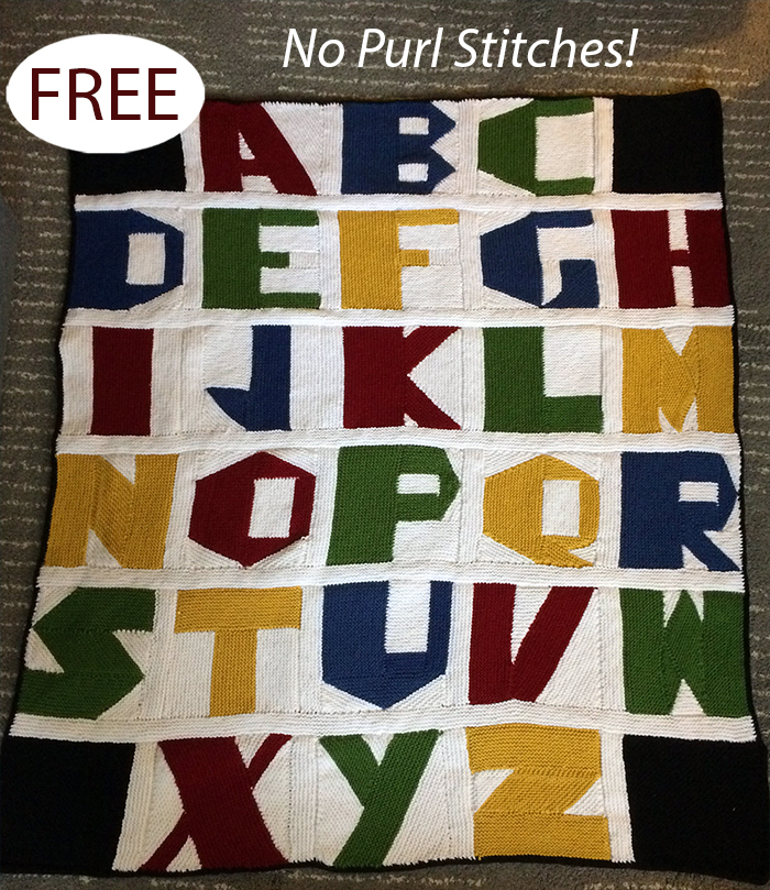 Free Knitting Pattern ABC Baby Blanket Quilt