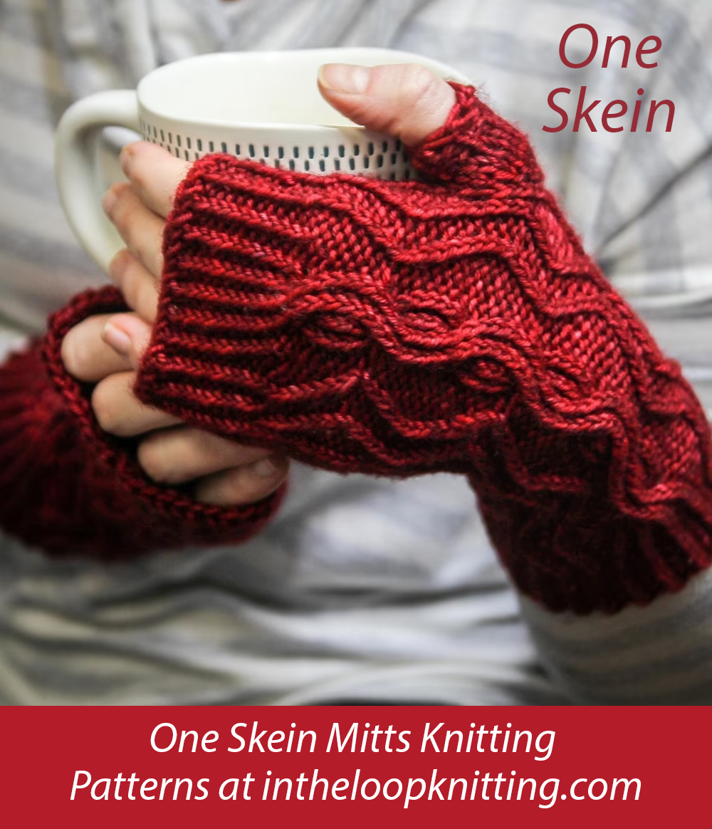 Abington Mitts Knitting Pattern Leaves One Skein