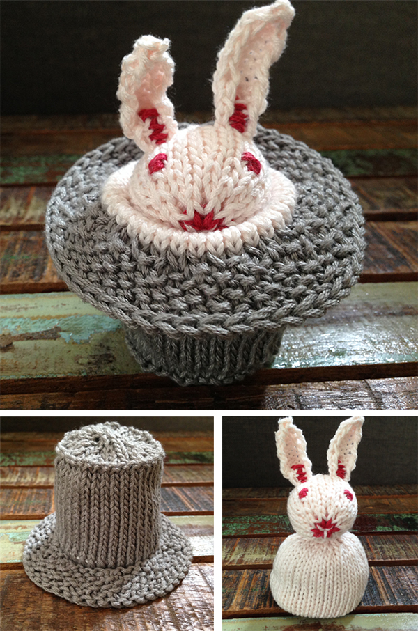 Free Knitting Pattern for Abracadabra... Rabbit in a Hat Reversible Toy