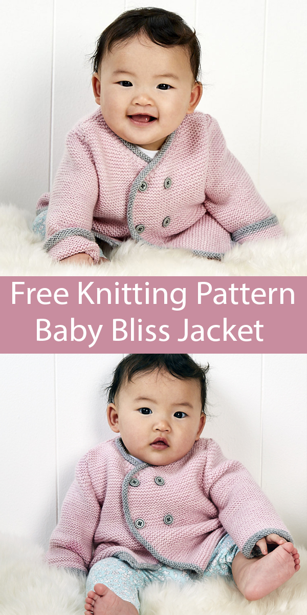 Baby Bliss Jacket Free Knitting Pattern Easy Garter Stitch