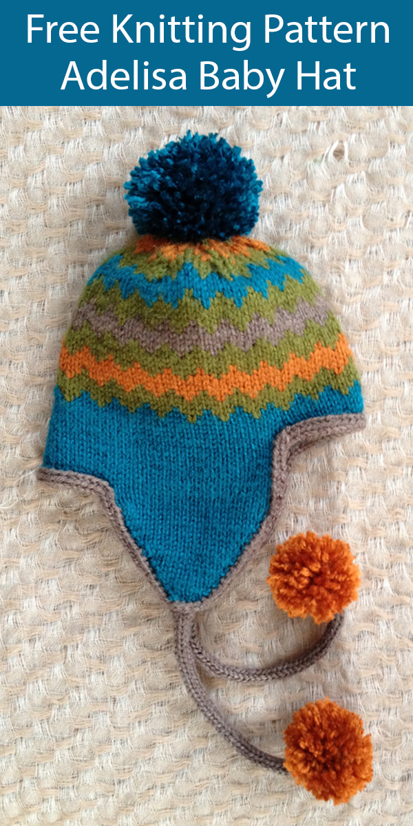 Free Knitting Pattern for Adelisa Baby Earflap Hat