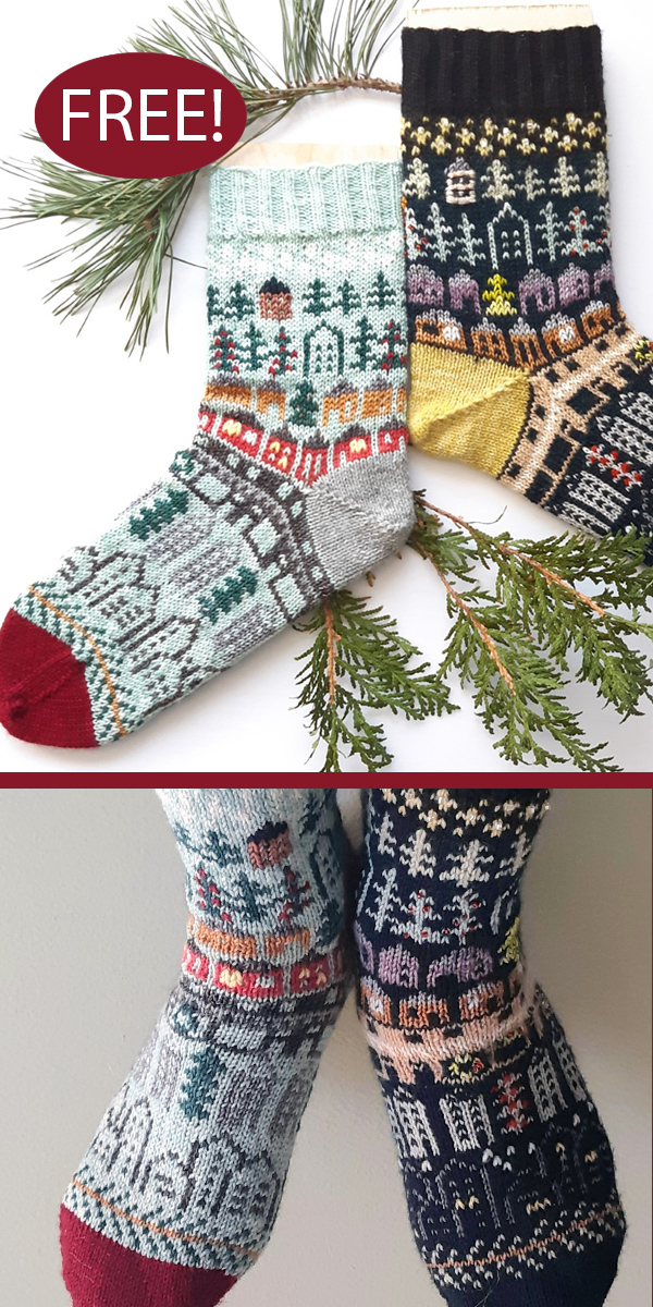 Free Neighborhoods Socks Knitting Pattern Advent Socks 2020