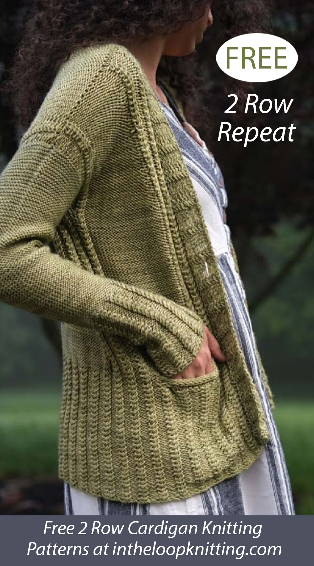 Free Women's Agate Falls Cardigan Knitting Pattern 2 Row Repeat