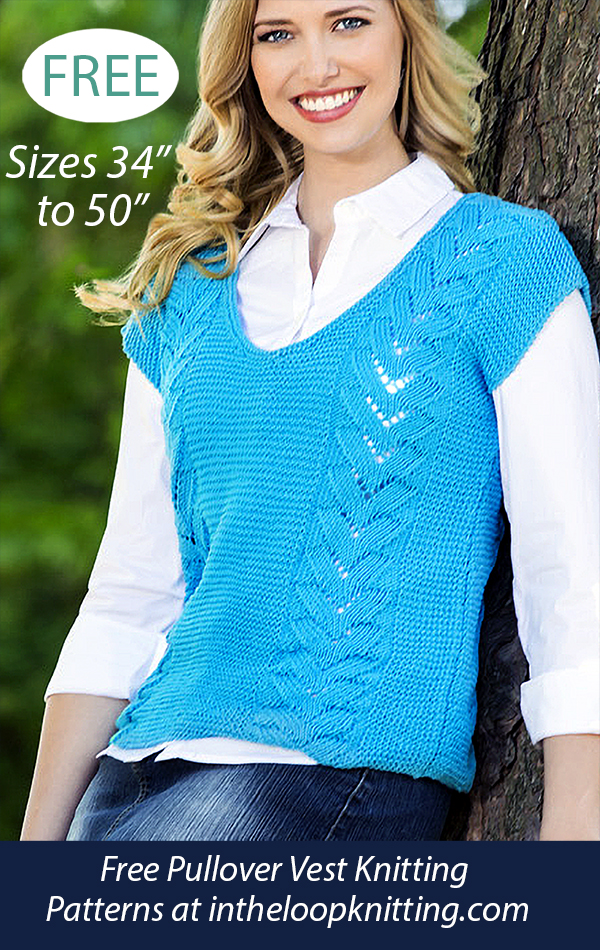 Free Agava  Pullover Vest or Tank Knitting Pattern