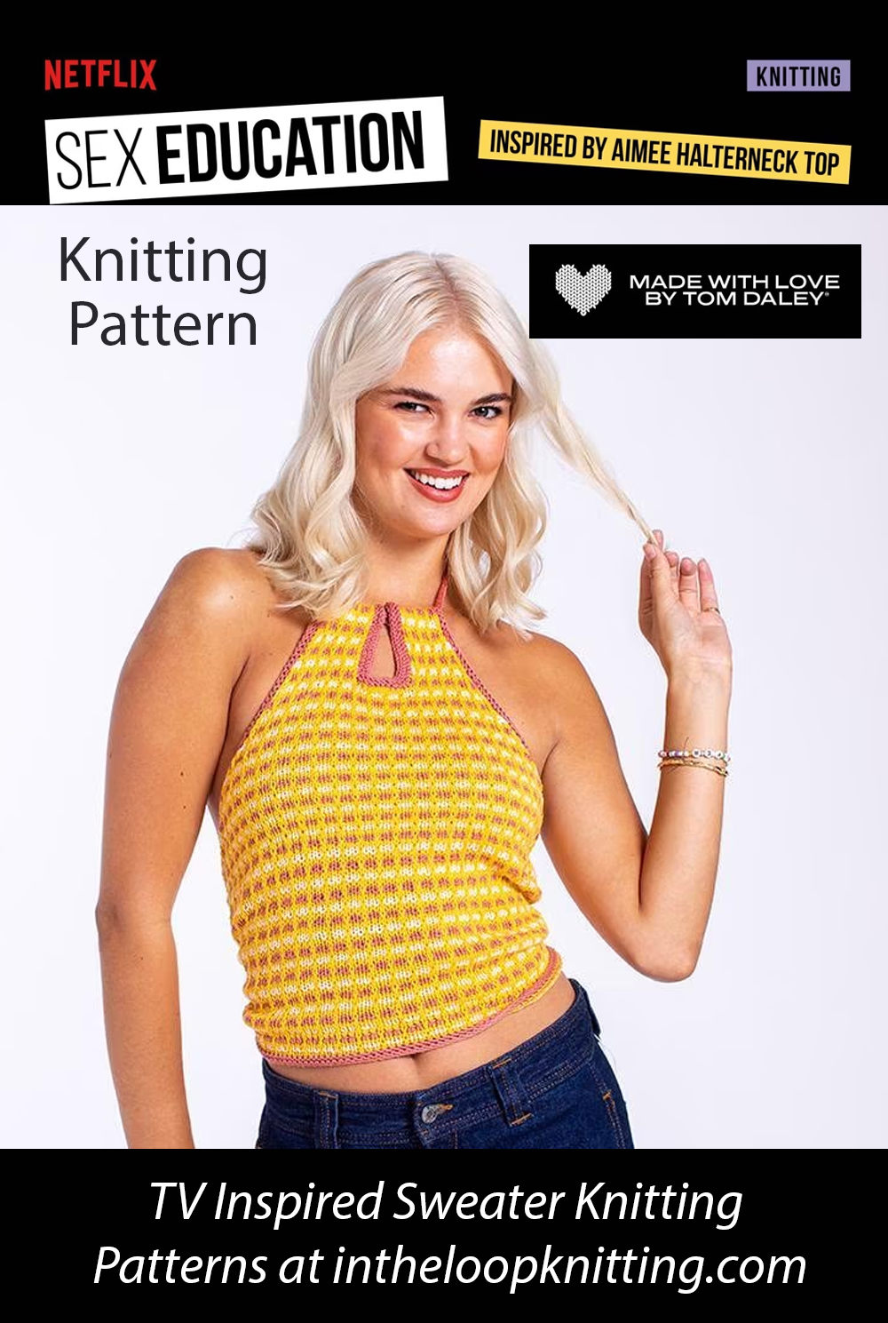  Aimee Halterneck Top Knitting Pattern Inspired by Sex Education