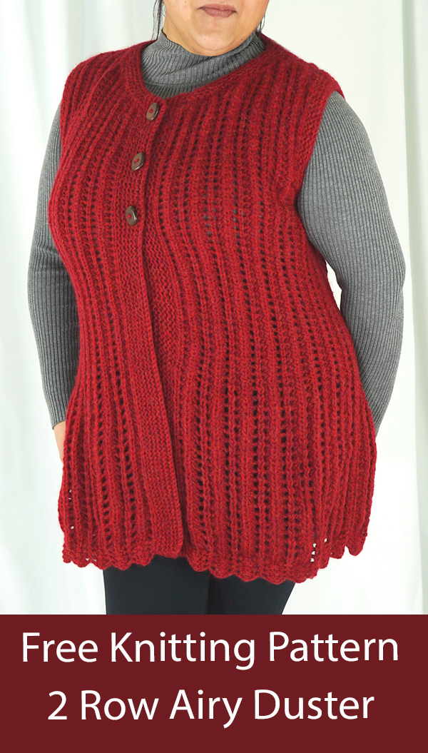 Free Vest Knitting Pattern Airy Duster