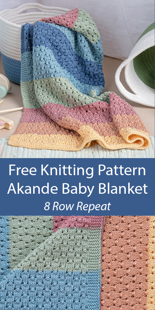 Free Åkande - Baby blanket Knitting Pattern 8 Row Repeat