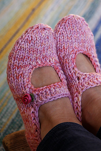 easy mary jane slipper knitting pattern