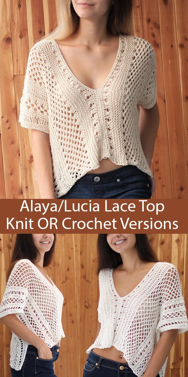 Lace Top Knitting or Crochet Pattern Alaya or Lucia